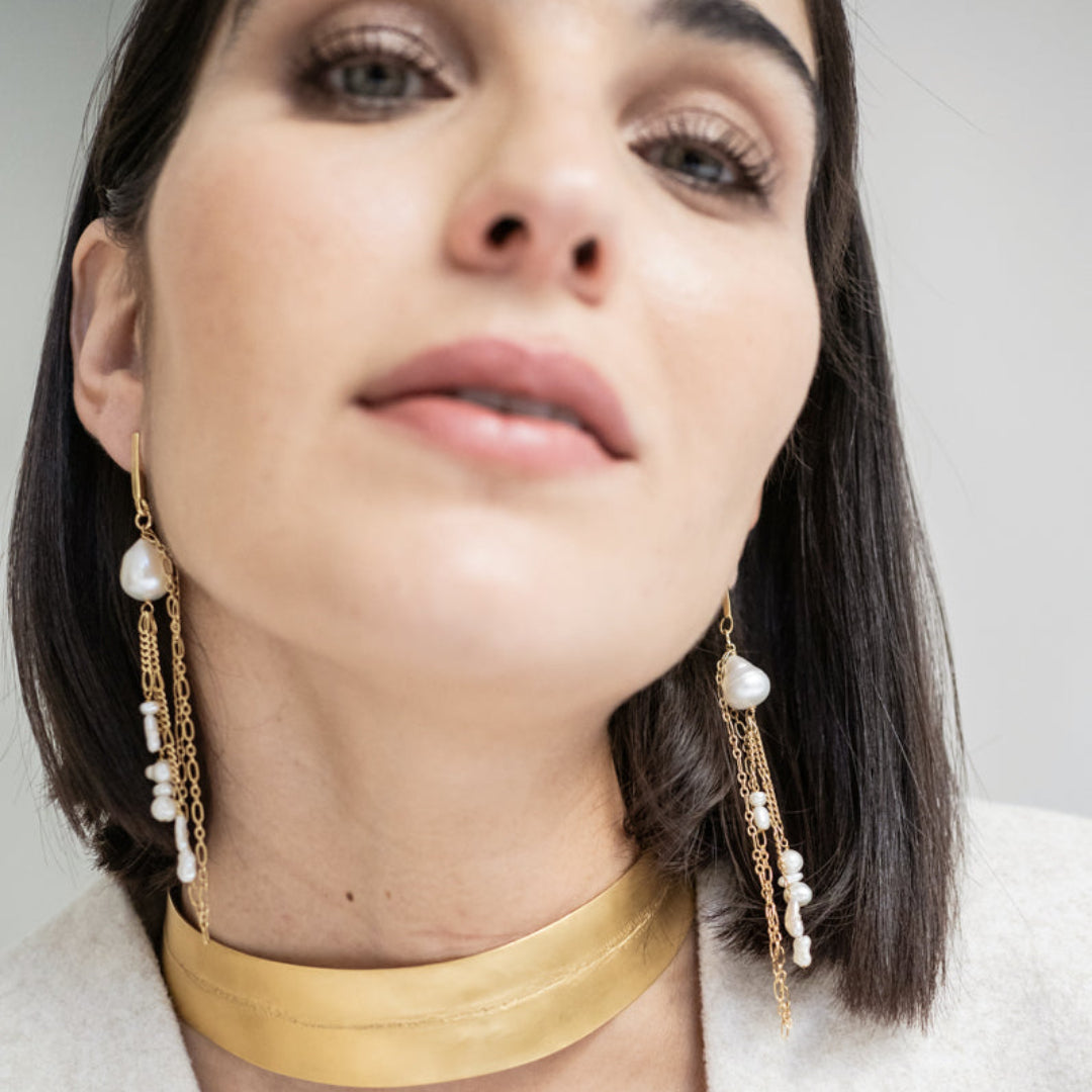 PEARL CHAIN EARRING